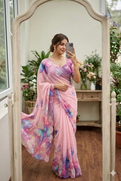 Svara floral digital print saree india wholesale clothing suppliers
